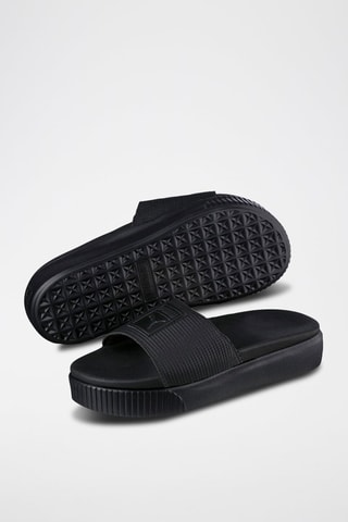 Claquettes plateformes Slide EP-Noir