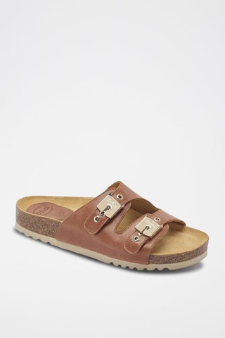 Mules en cuir Alba Marron