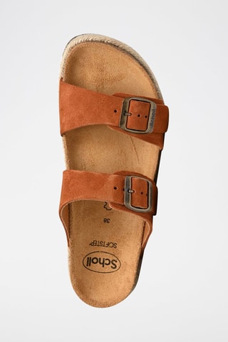 Mules plateformes en nubuck Inès Camel
