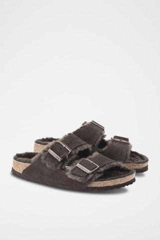 Mules fourrées en nubuck Arizona - Marron