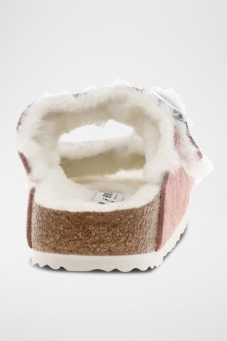 Mules fourrées en nubuck Arizona - Rose