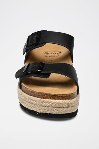 Mules plateformes en cuir Ines Noir