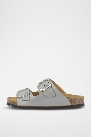 Mules en cuir Noelle Gris