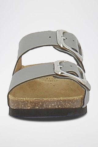 Mules en cuir Noelle Gris