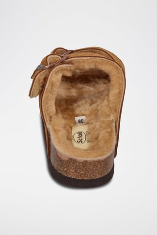 Mules fourrées en nubuck Josephine - Camel