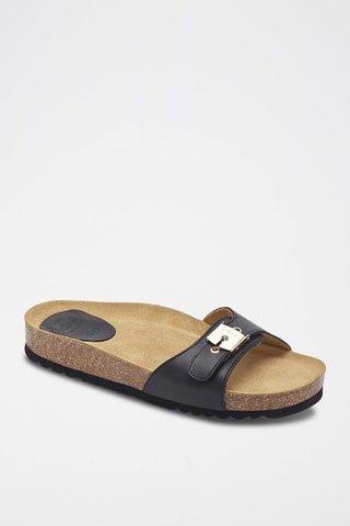 Mules en cuir Nina Noir