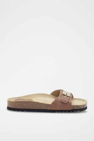 Mules en cuir Nina Marron