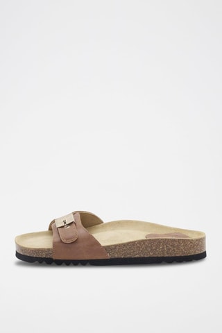 Mules en cuir Nina Marron