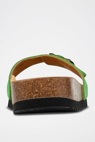 Mules en nubuck Estelle Vert