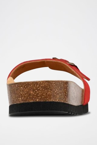 Mules en nubuck Estelle Rouge