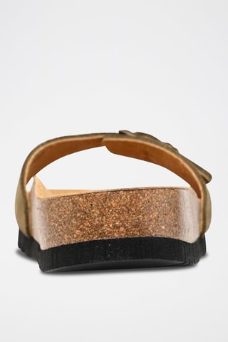 Mules en nubuck Kaki