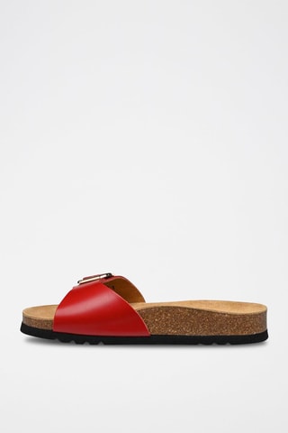 Mules en cuir Kathleen Rouge