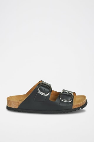 Mules en cuir Noelle Noir