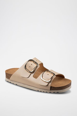 Mules en cuir Noelle Beige