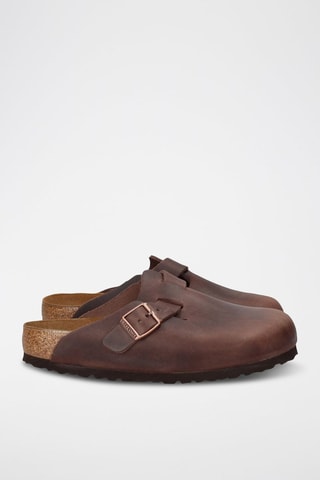 Mules en cuir Boston Marron