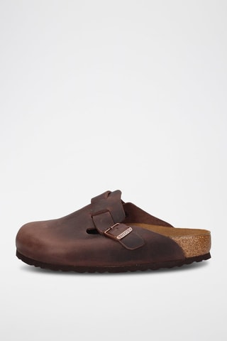 Mules en cuir Boston Marron