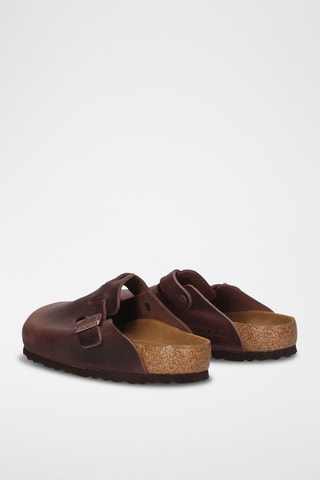 Mules en cuir Boston Marron