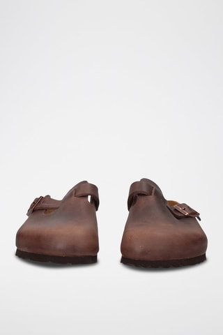 Mules en cuir Boston Marron