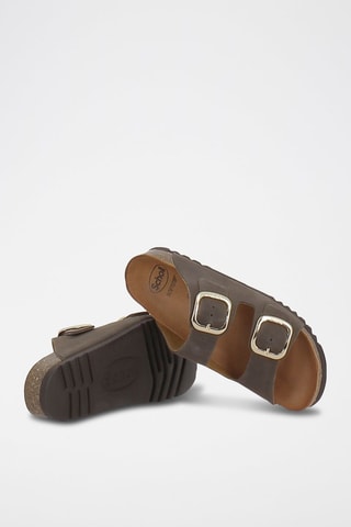 Mules en nubuck Noelle Marron