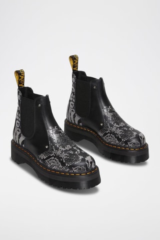 Bottines Chelsea en cuir 2976 Quad Platforme - Noir et gris