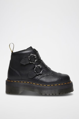 Bottines plateformes en cuir Devon Flower - Noir