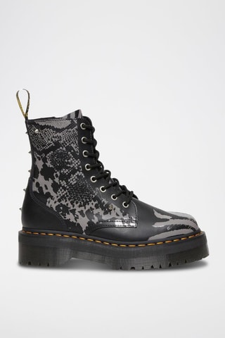 Bottines plateformes en cuir Jadon - Noir et gris