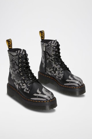 Bottines plateformes en cuir Jadon - Noir et gris