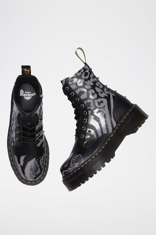 Bottines plateformes en cuir Jadon - Noir et gris