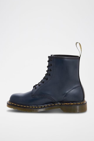 Bottines en cuir Navy Smooth - Bleu marine