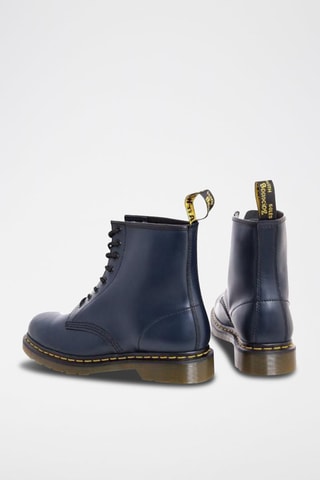 Bottines en cuir Navy Smooth - Bleu marine