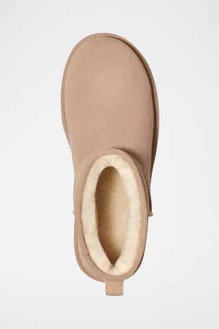 Bottines plateformes fourrées en cuir Classic Ultra Mini UGG - Beige