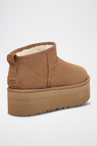 Bottines plateformes en nubuck Classic Ultra Mini - Camel