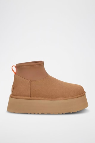 Bottines plateformes en nubuck Classic Mini Dipper - Noisette
