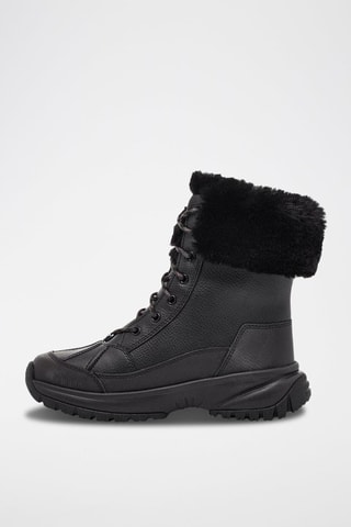 Bottines en cuir Yose Fluff Noir