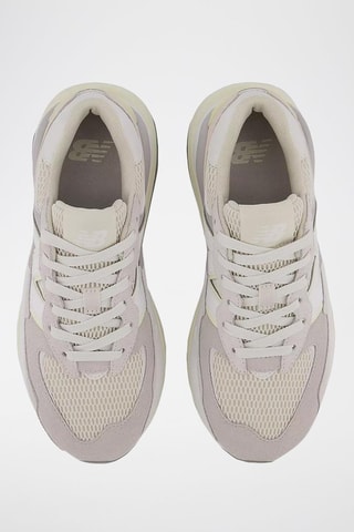 Sneakers plateformes en nubuck W5740 - Gris et blanc
