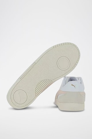 Baskets en cuir enduit Club 5V5 SD Blanc et beige