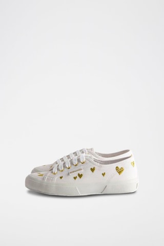 Sneakers Hearts Embroide Blanc et doré