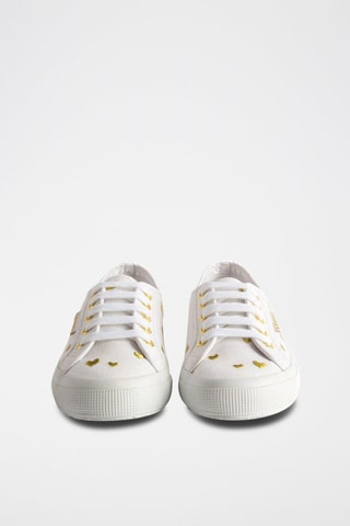Sneakers Hearts Embroide Blanc et doré