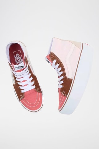 Baskets montantes plateformes SK8-HI Stackform - Saumon et marron