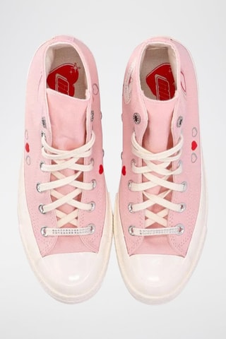 Sneakers plateformes montantes Chuck 70 HI - Rose et blanc