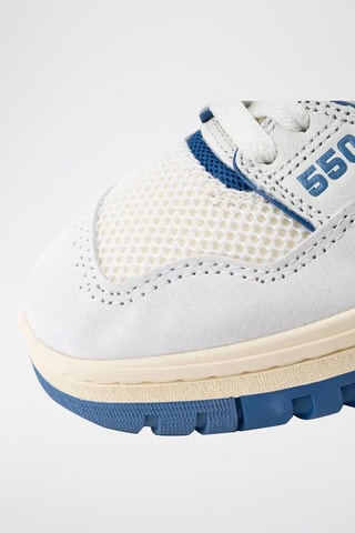 Sneakers en cuir BB550 - Blanc et bleu