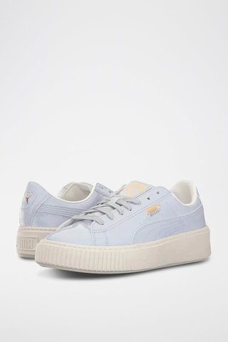 Baskets plateformes en cuir Plat - Blanc