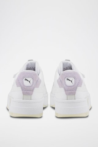 Sneakers plateformes en cuir Cali Dream - Blanc et gris