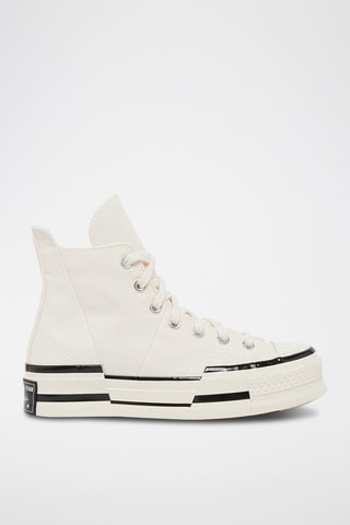 Sneakers montantes compensées Chuck 70 Plus Canvas - Blanc
