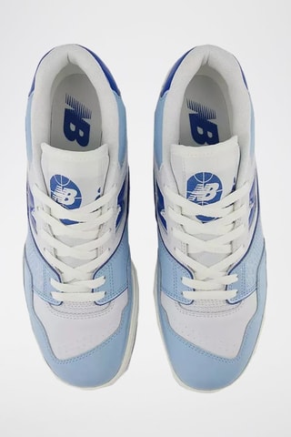 Baskets en cuir verni BB550 - Blanc et bleu clair