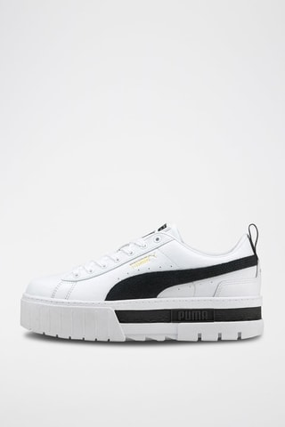 Sneakers plateformes en cuir Mayze - Blanc et noir