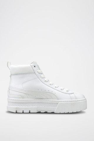 Sneakers montantes plateformes en cuir Mayze Mid - Blanc