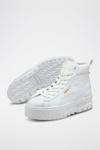 Sneakers montantes plateformes en cuir Mayze Mid - Blanc