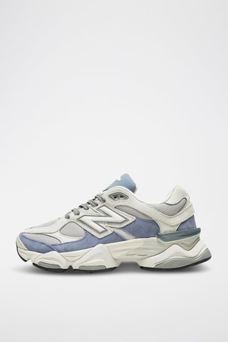 Baskets plateformes en cuir 9060 - Blanc et gris