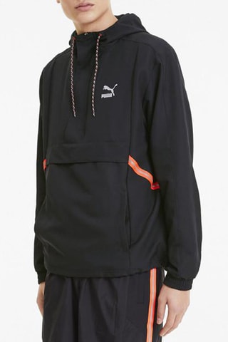 Coupe-vent à capuche Tailored for Sport - Noir et rouge